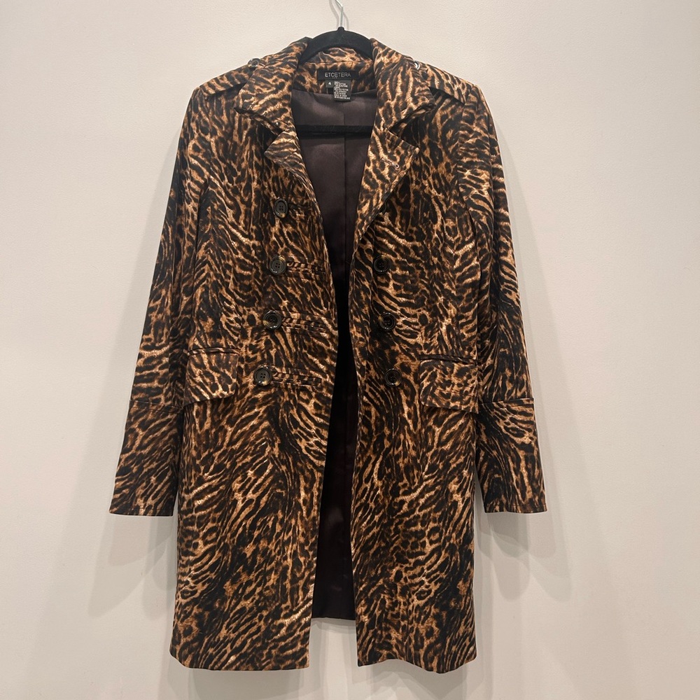 Etcetera Vintage Cheetah Print Coat fully lined
